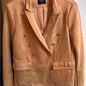 Tahari Tan Double-Breasted Jacket